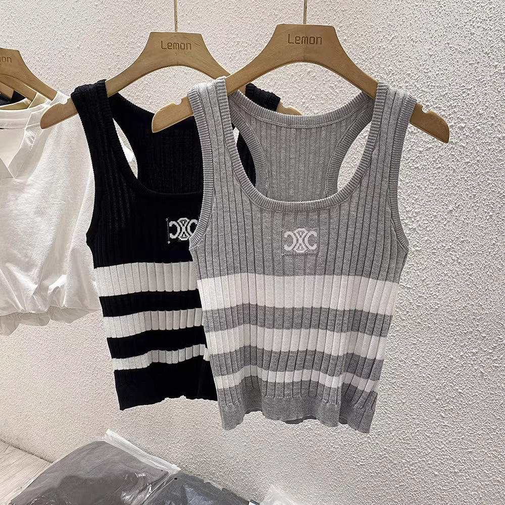 【tops】3色ニットキャミソール F7575