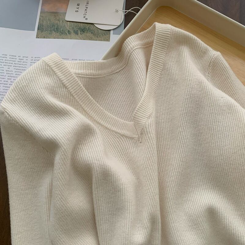 【tops】Vネックニットトップス　M28339
