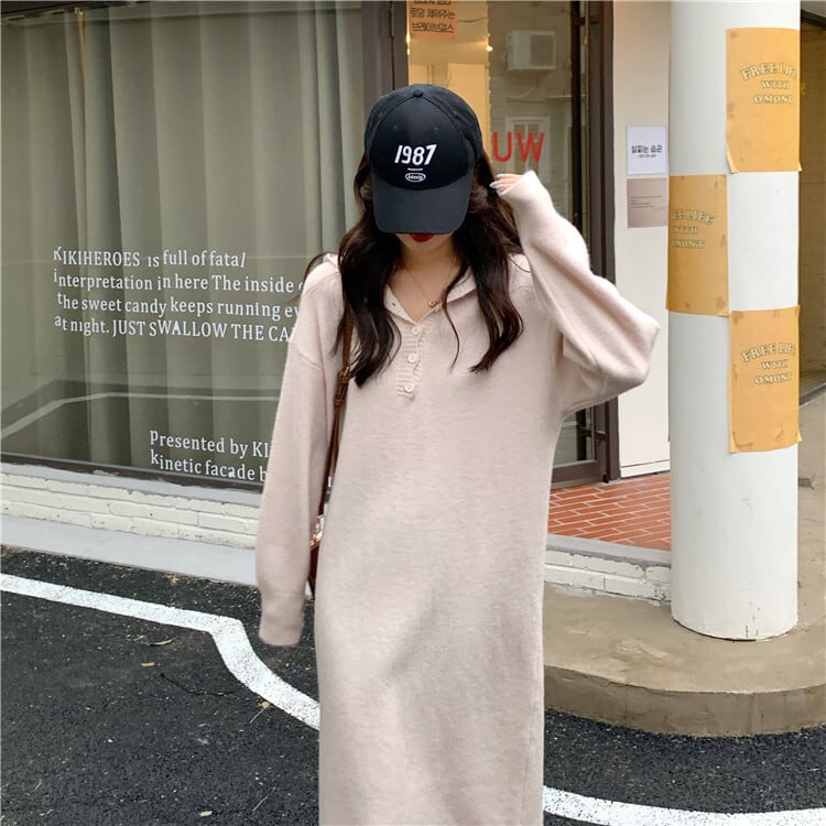 【dress】フード付きニットワンピース　M26936