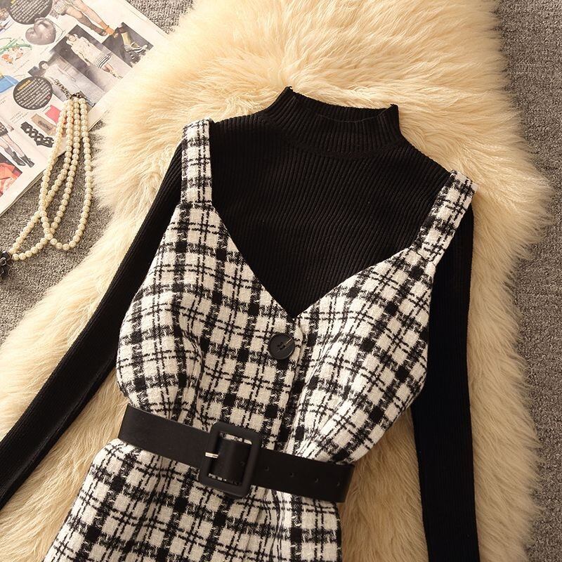 【dress】チェック柄キャミワンピース　N2262