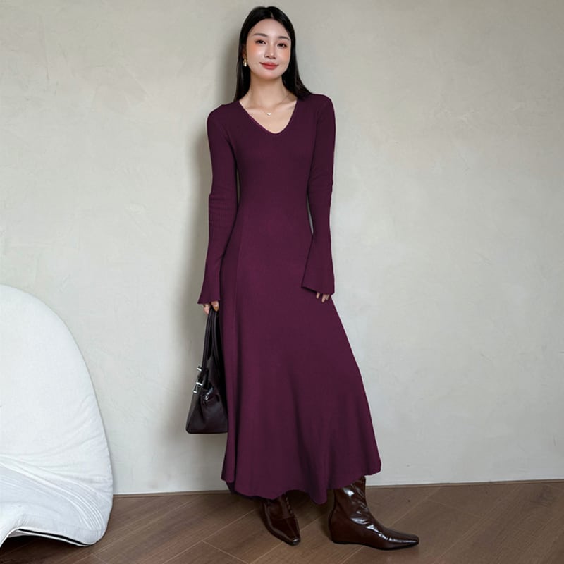 【dress】タイトニットワンピース Q7049