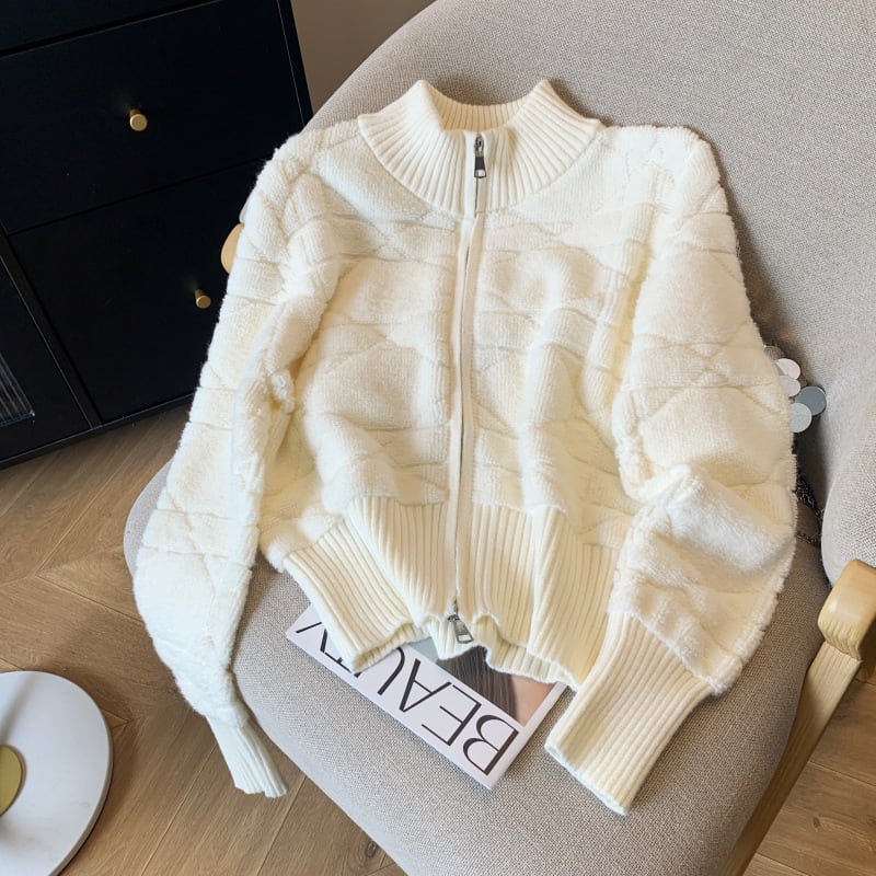 【outer】ファスナーニットカーデ　M26693