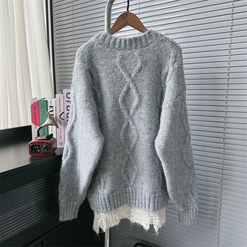【tops】切り替えニットセーター　M28087
