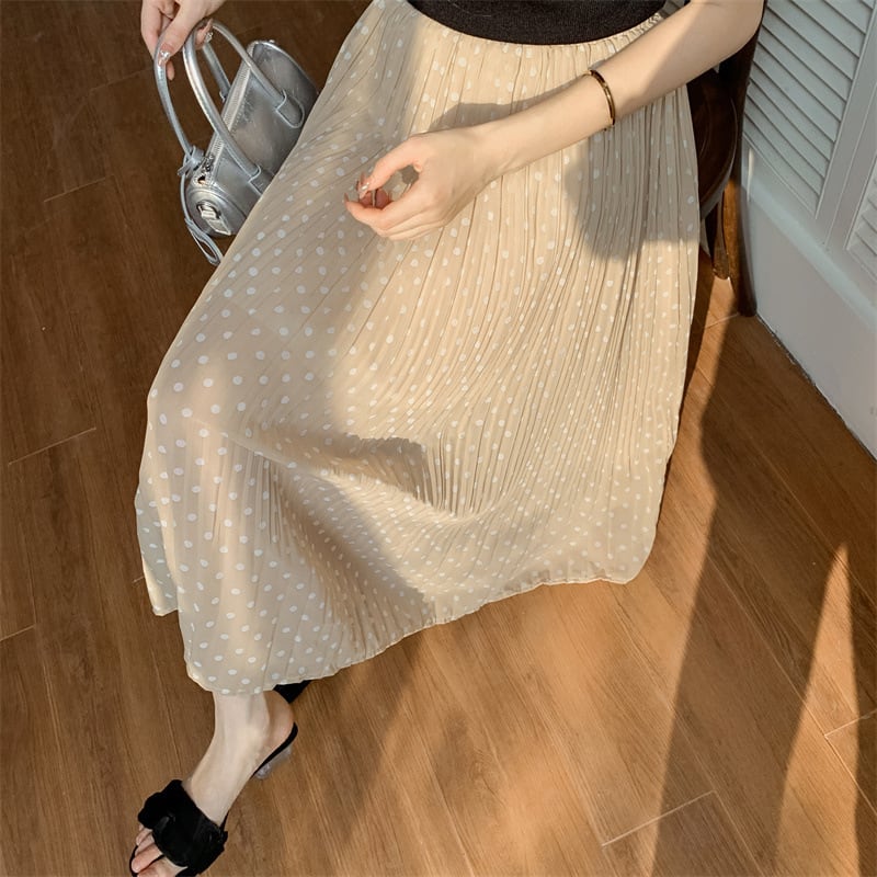 【bottoms】シフォンドット柄スカートG20489