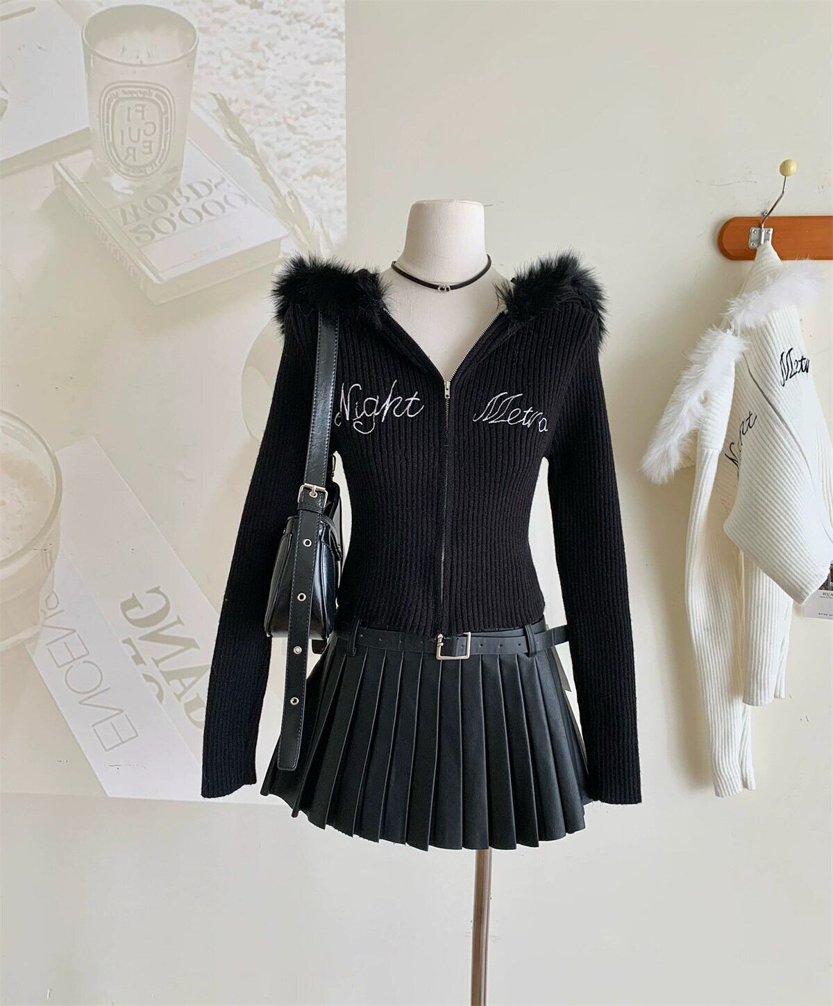【tops】フードファーニットトップス　N2139