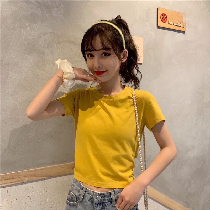 【tops】選べる5色！ラウンドネック半袖無地着回し蝶々結びTシャツ