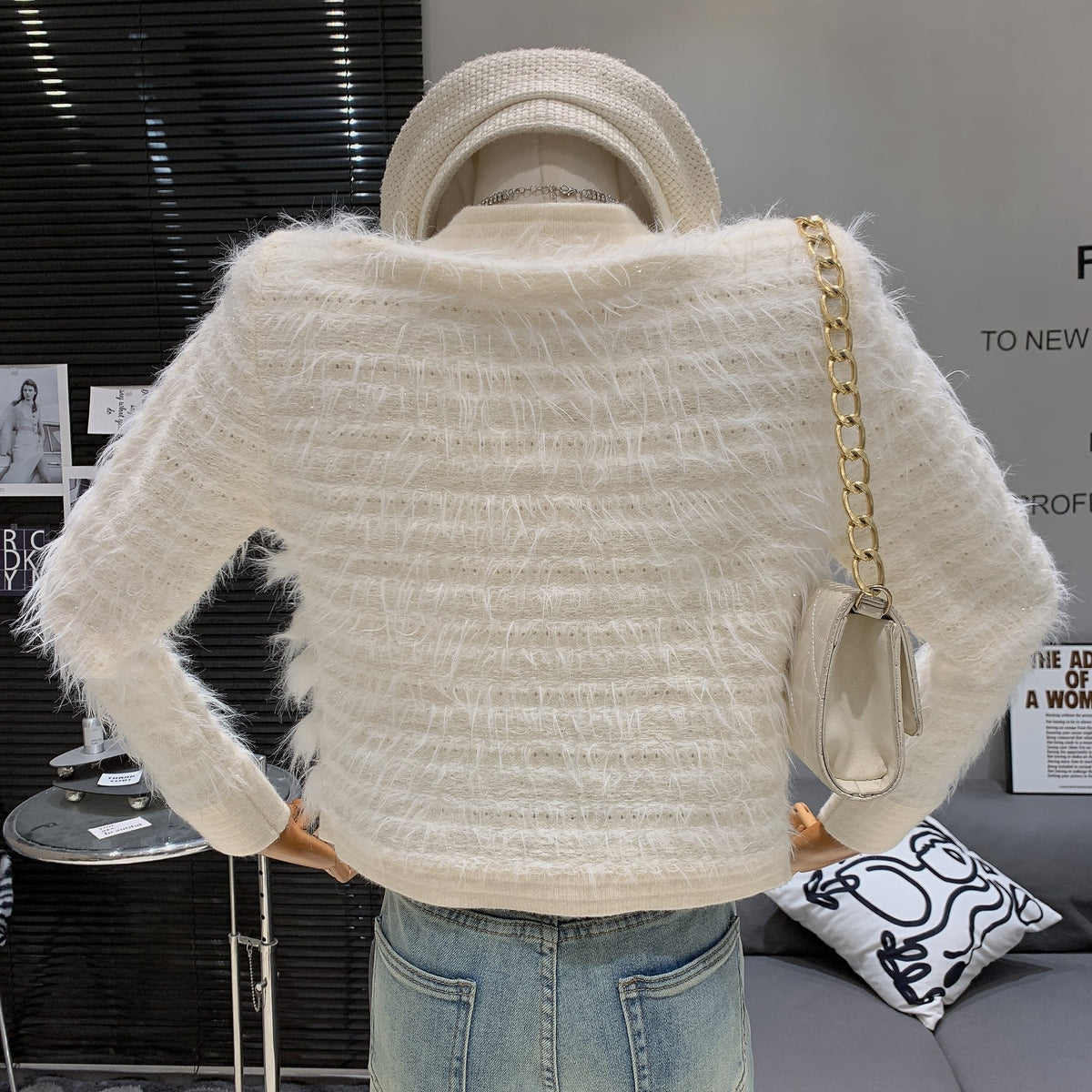 【outer】ファードッキングニットカーデ　M27607