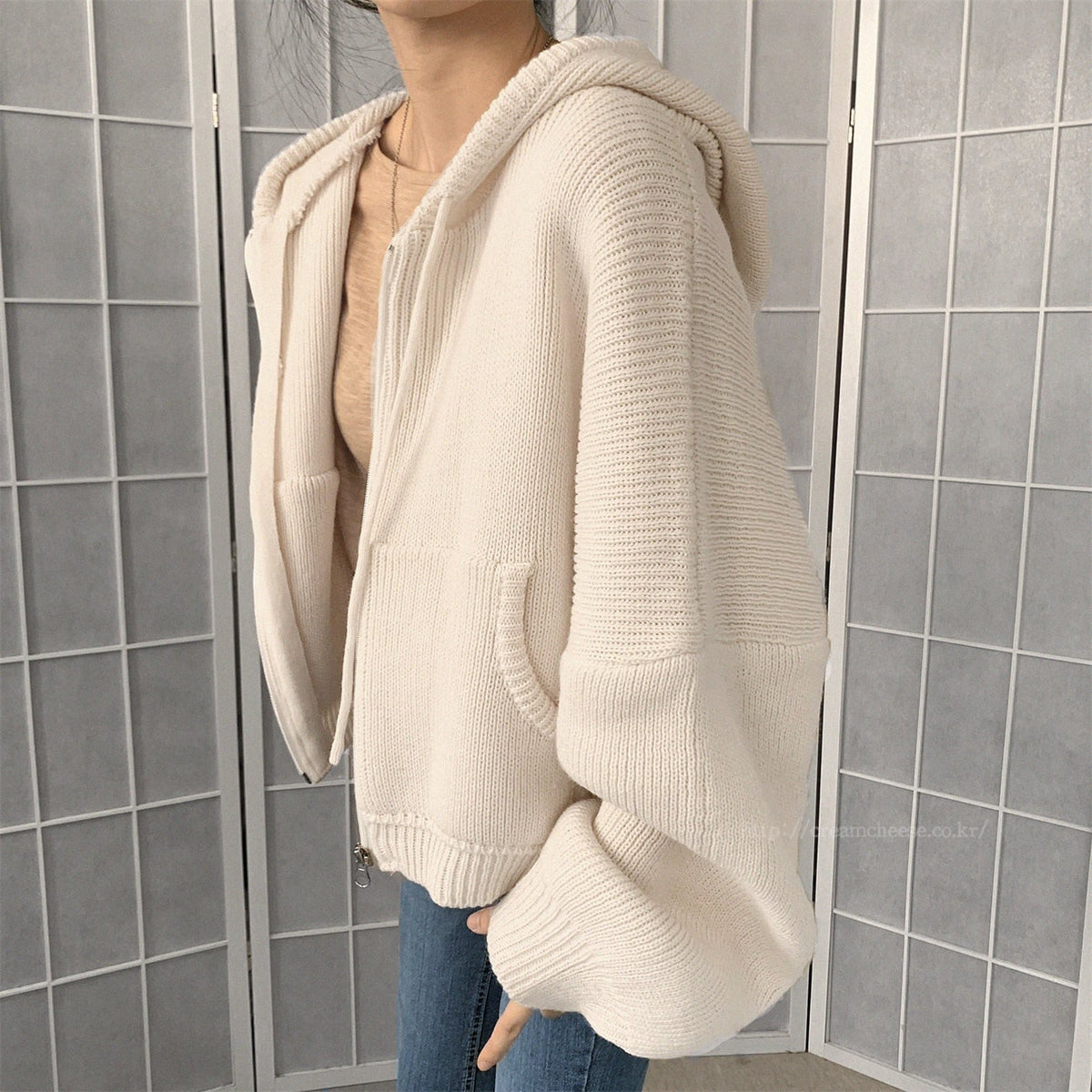 【outer】ファスナーニットカーデ　M26115