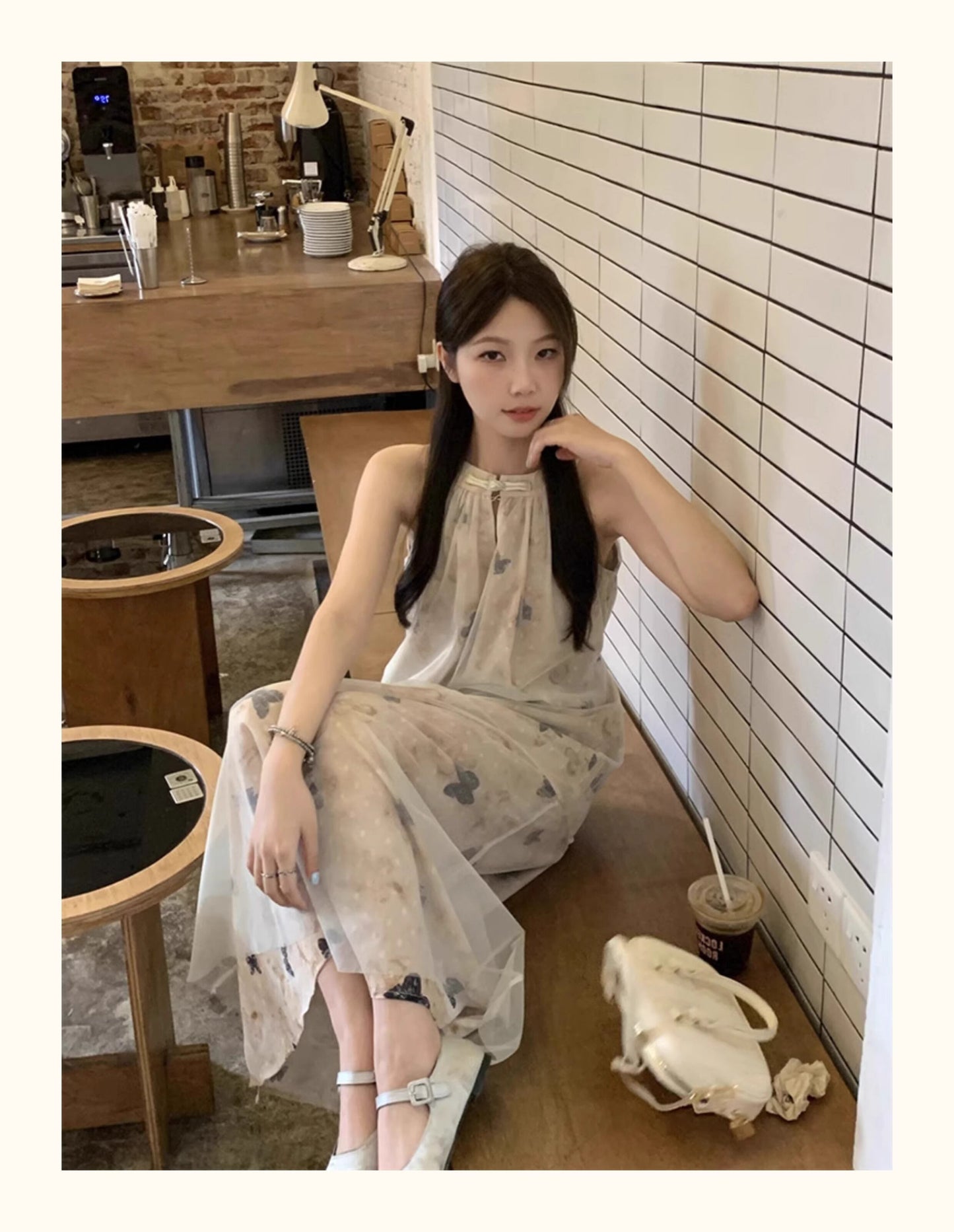 【dress】ホルターネックプリントワンピース G21520