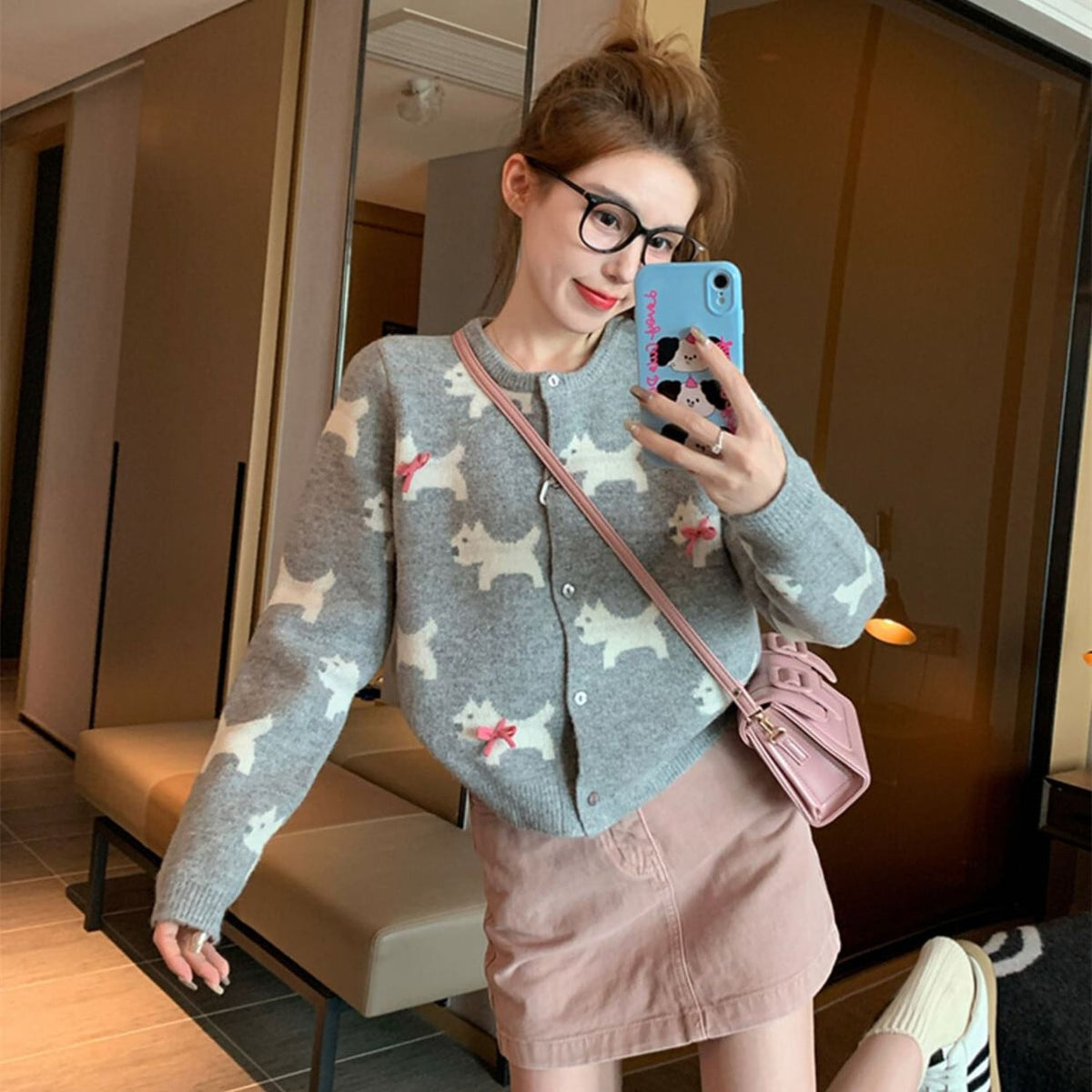 【outer】カートゥーンニットカーデ　M26326