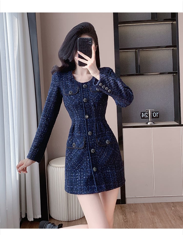 【dress】ツイードチェック柄ワンピース　M27658