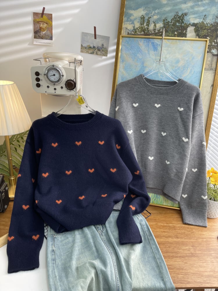 【tops】ハートモチーフニットトップス      N2748
