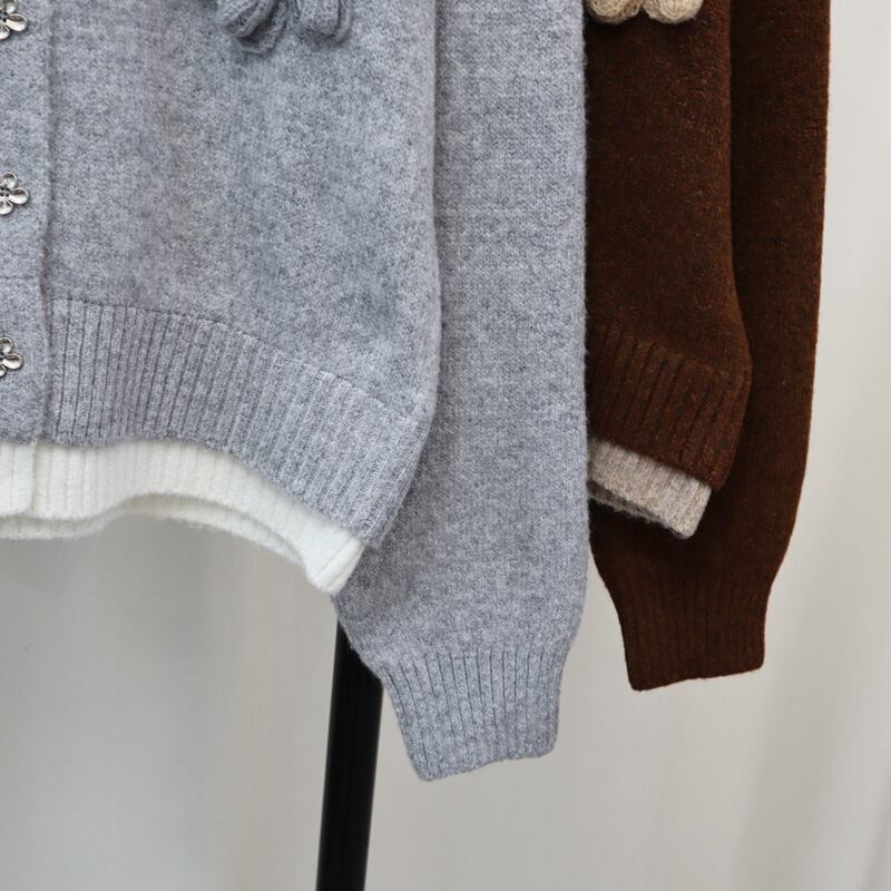【outer】立体フラワーニットカーデ　M27903