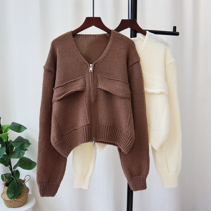 【outer】ファスナーニットカーデ　M27908
