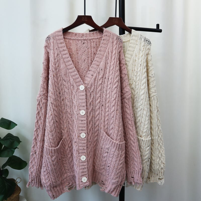 【outer】Vネックニットカーデ　M26371