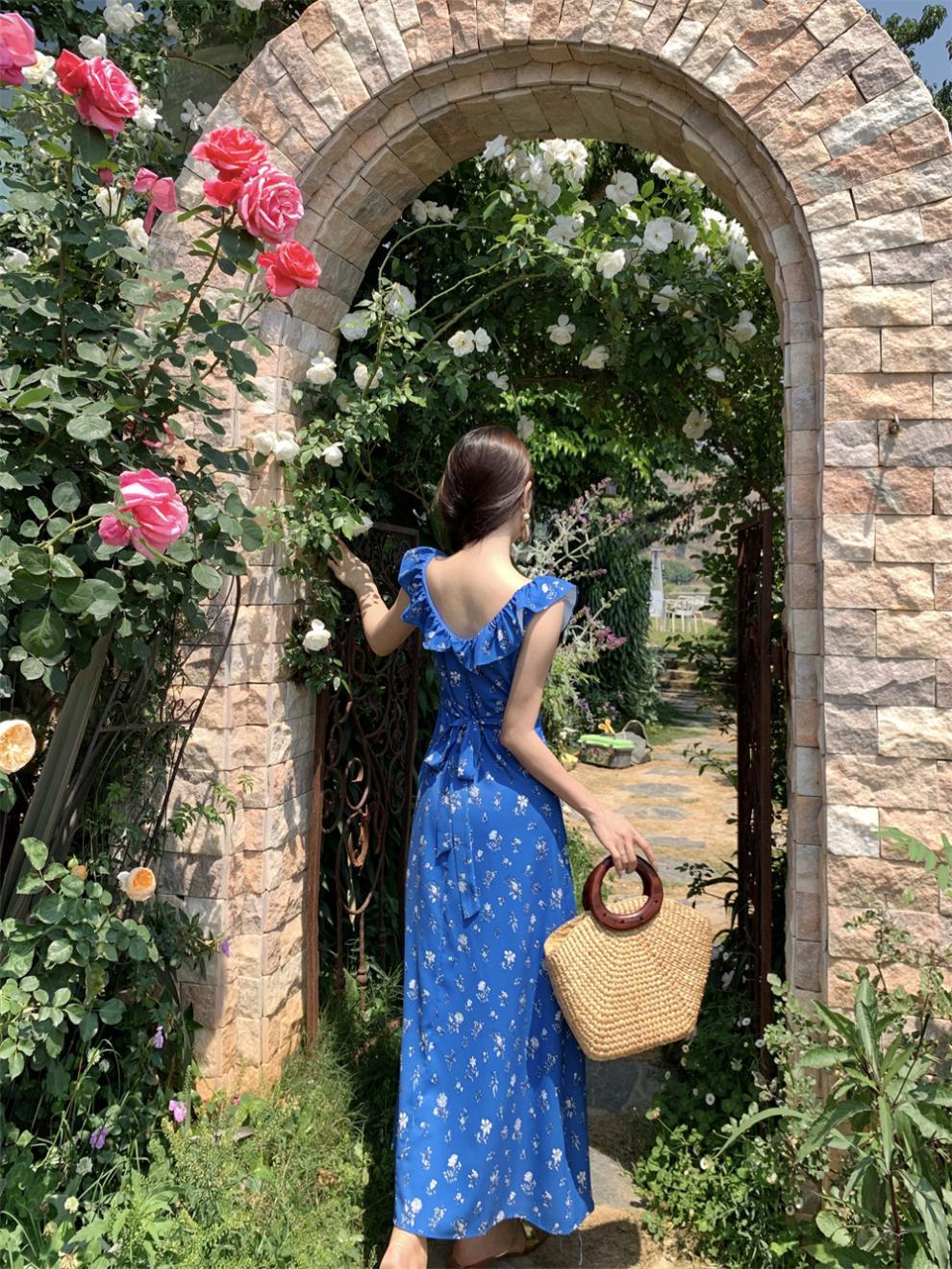 【dress】花柄フリルワンピース　M24068
