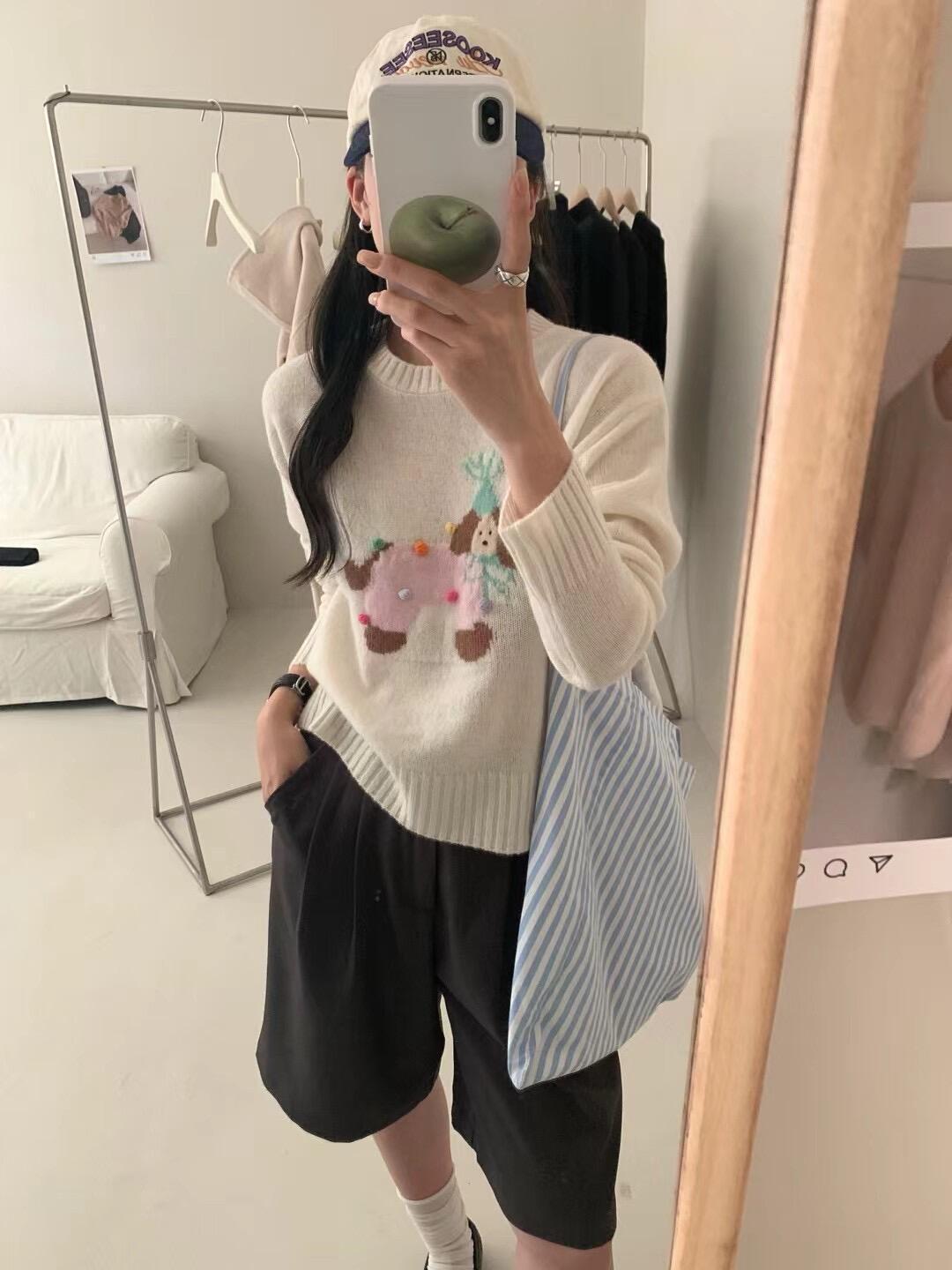 【tops】刺繍ニットセーター　M26290