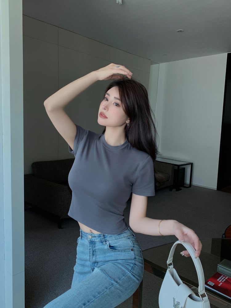 【tops】ラウンドネック半袖ＴシャツF7348