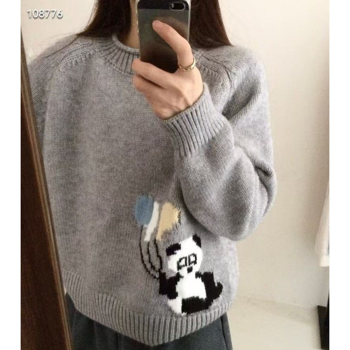 【tops】ジャカードニットセーター　M28777