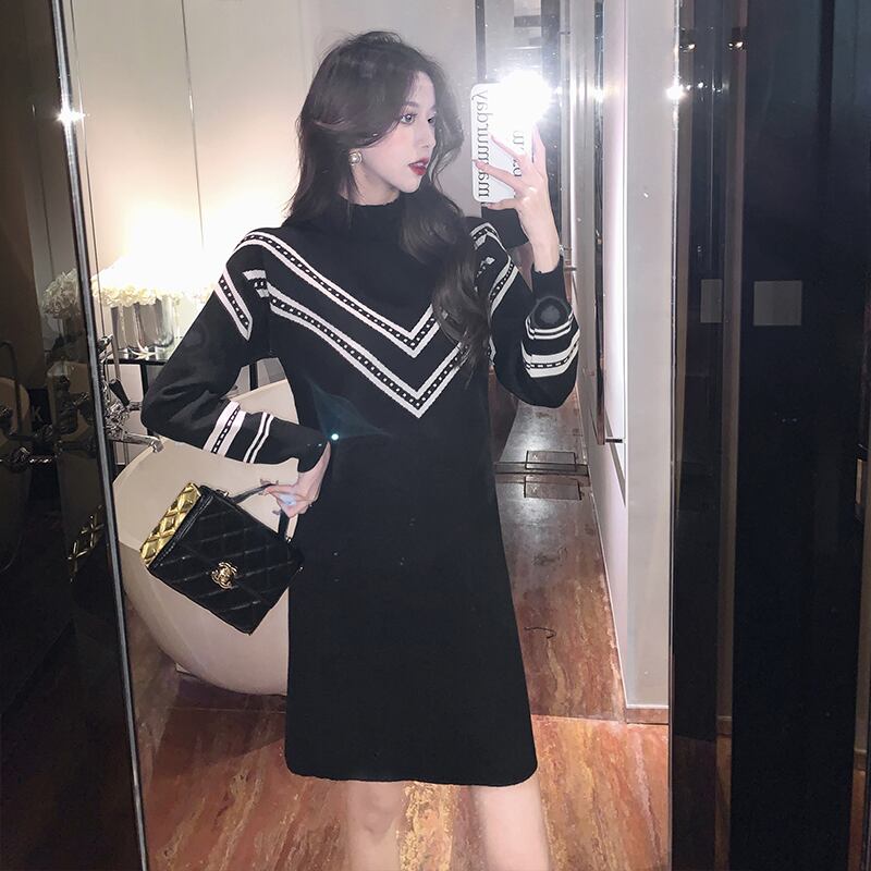 【dress】ファッション気質満点韓流スタイル ルーズ着痩せニットワンピース G9765