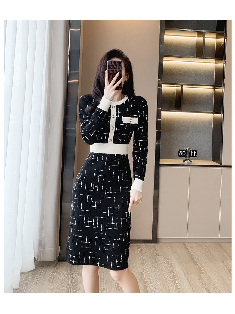 【dress】Aラインニットワンピース G18984