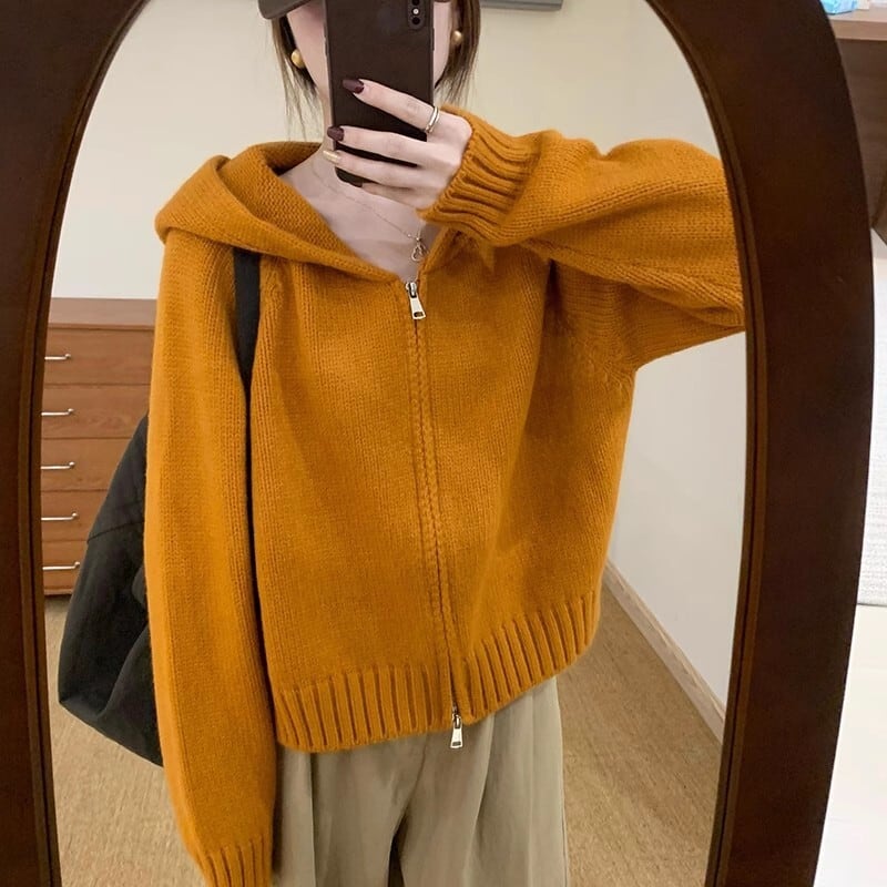 【outer】ファスナーニットカーデ　M27078