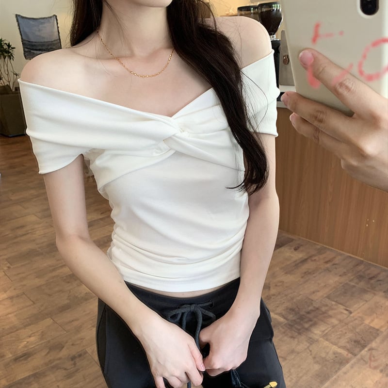 【tops】ボートネックTシャツ　M24877