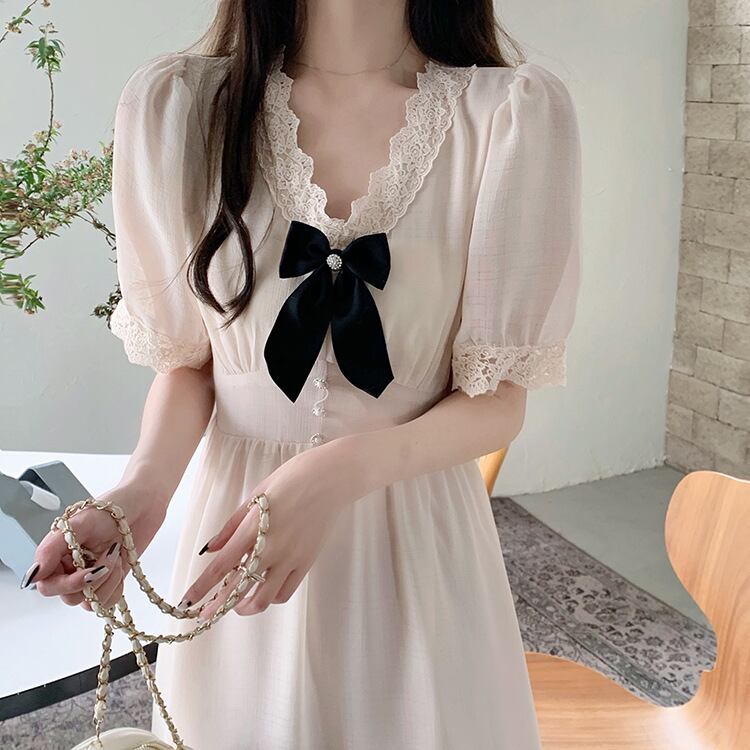 【dress】Vネックレースデートワンピース G20928