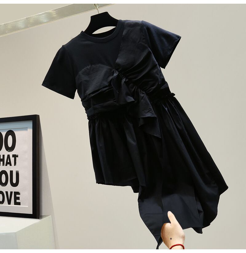 【tops】2色半袖イレギュラーＴシャツF7324