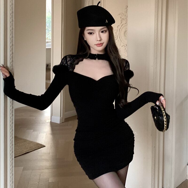 【dress】レースドッキングワンピース　M28721