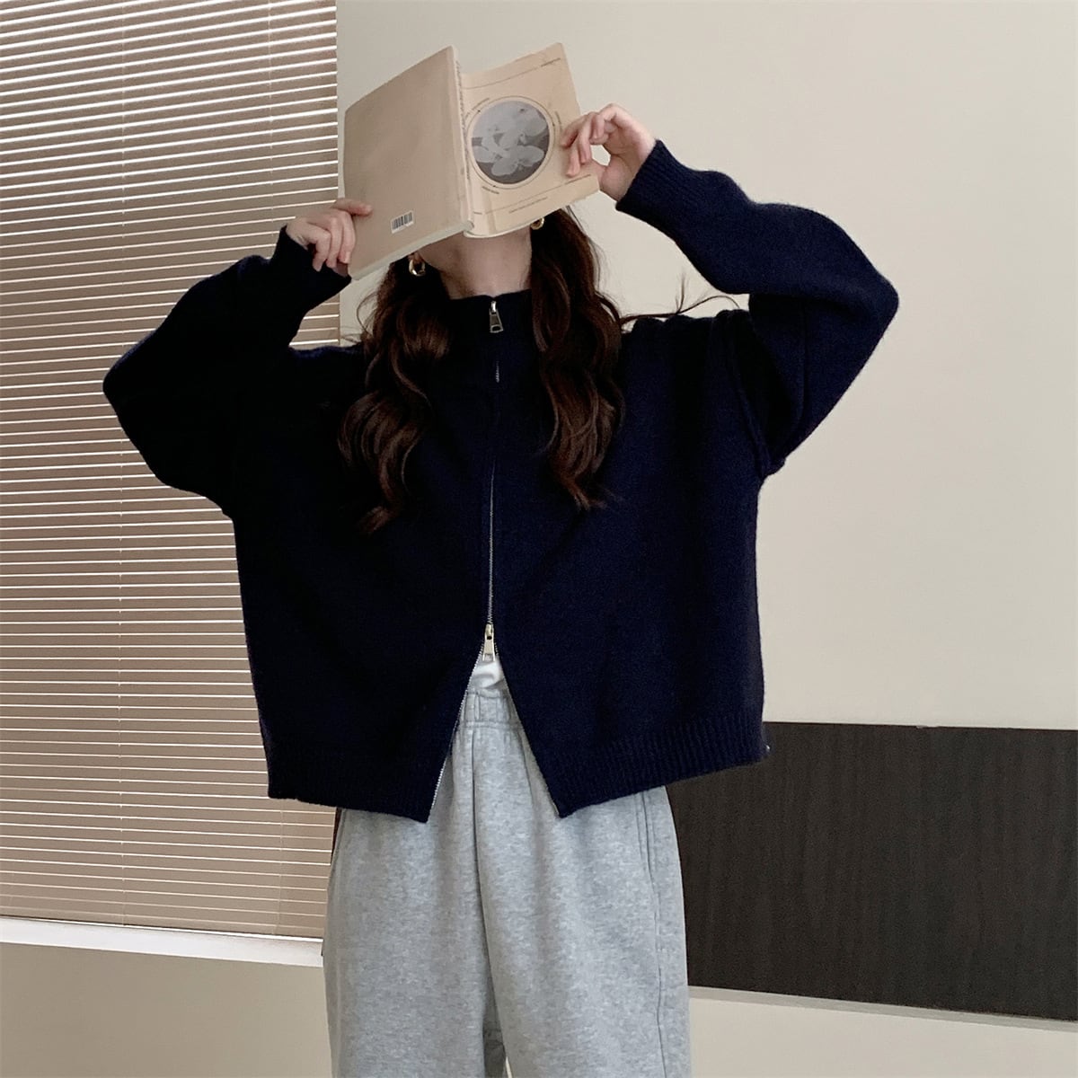 【outer】Wジップニットカーデ　M25985