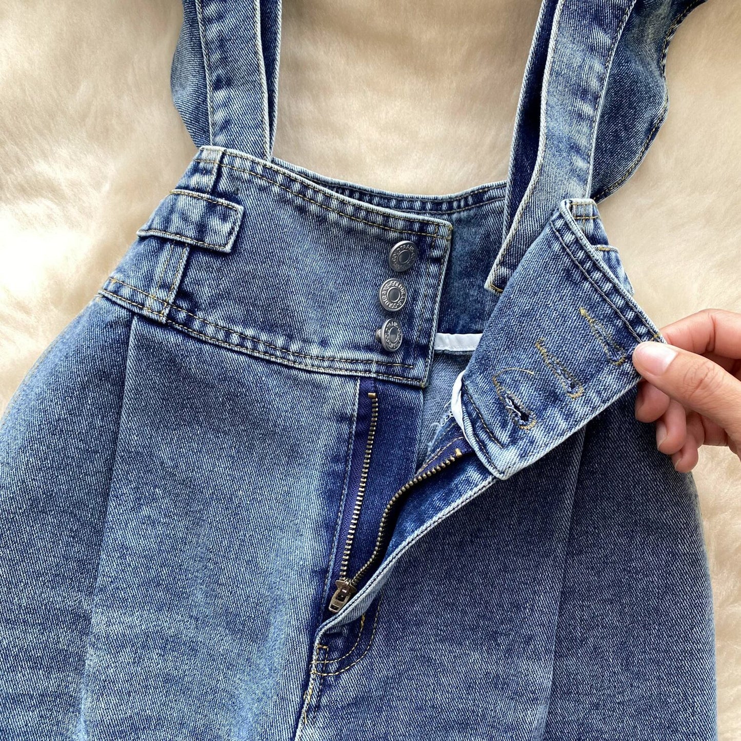 【set】シャツトップス×サロペットデニムパンツセット　M29710