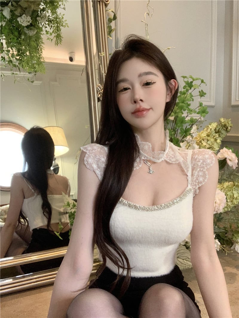 【tops】レースノースリーブキャミソール G20137