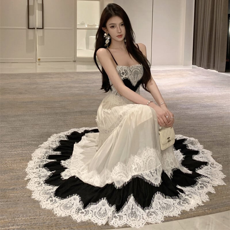 【dress】レースドッキングキャミワンピース　M31993