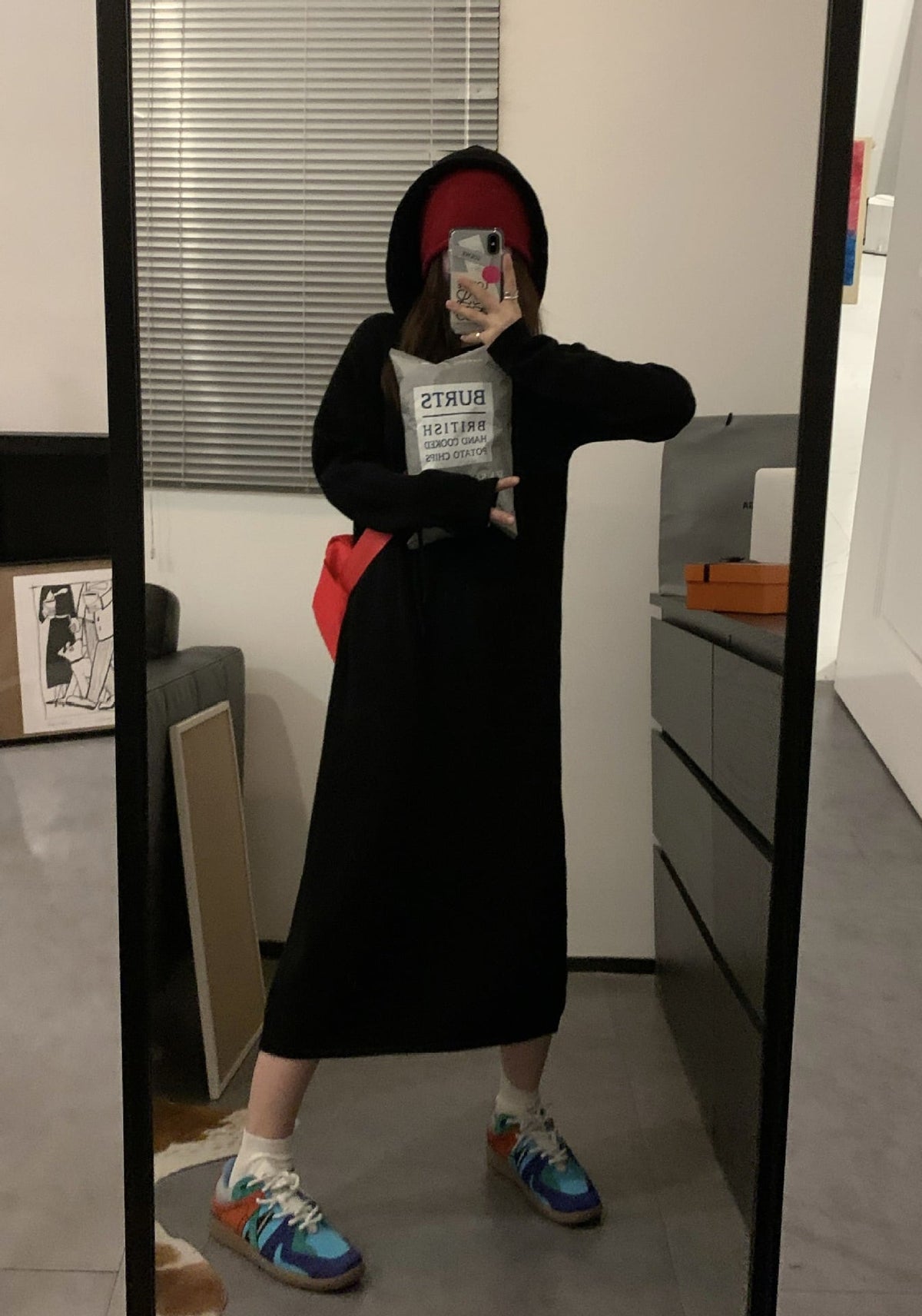 【dress】フード付きニットワンピース　M27246