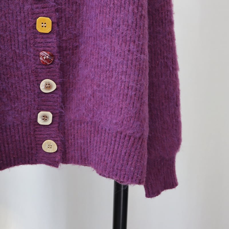 【outer】ボタンデザインニットカーデ　M28537