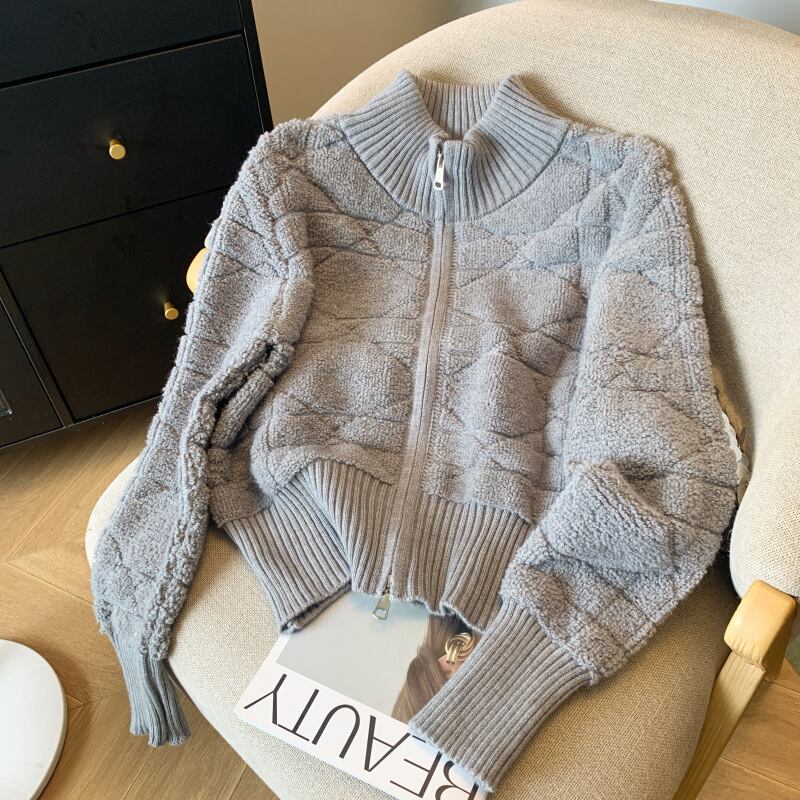 【outer】ファスナーニットカーデ　M26693