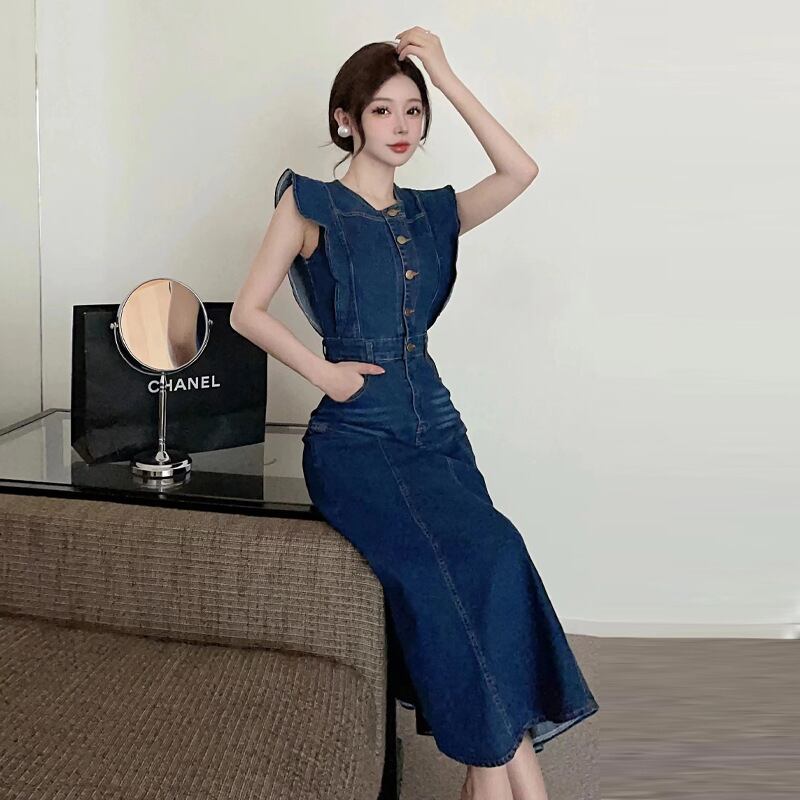【dress】ノースリーブデニムワンピース G20199