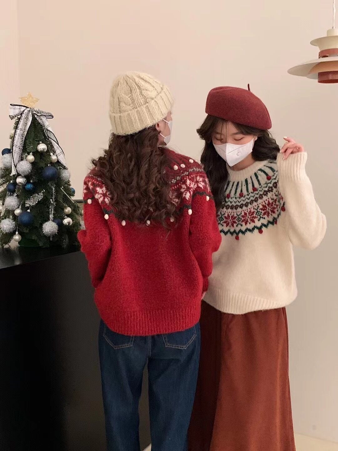【tops】ジャカードニットセーター　M27136