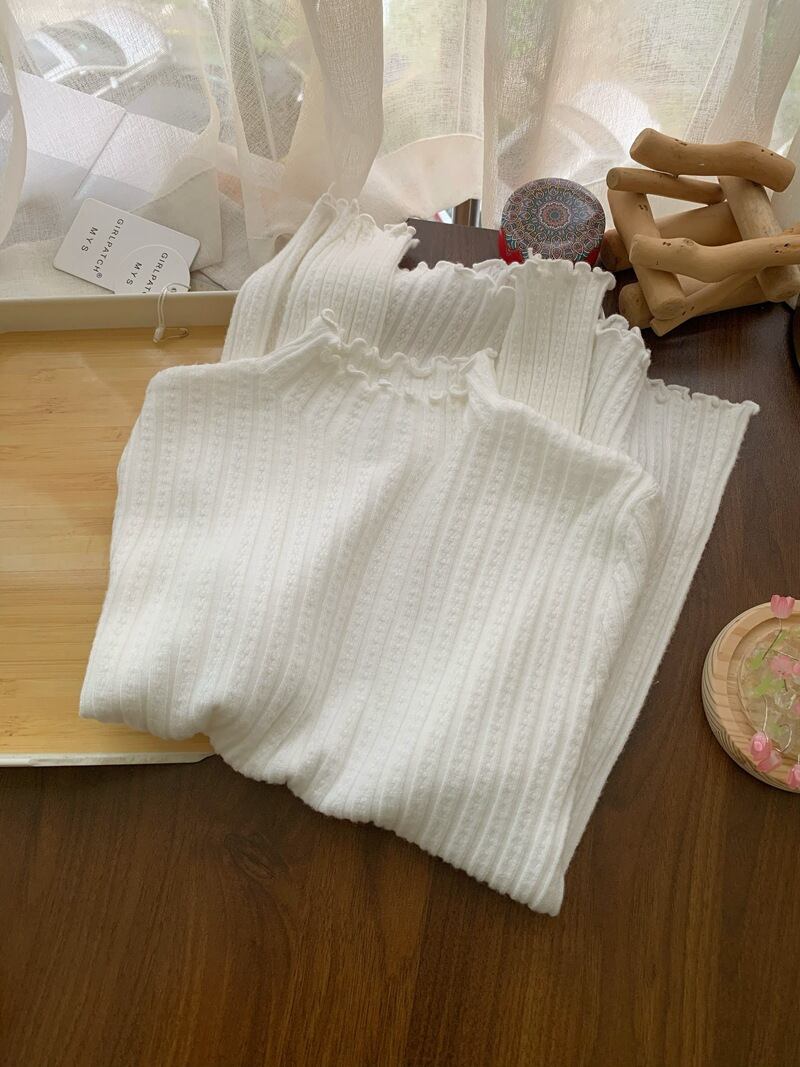 【tops】フリルニットトップス　M26833