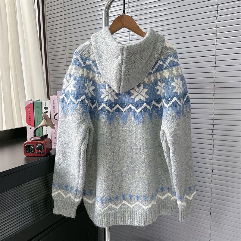 【outer】フード付きニットカーデ　M28128