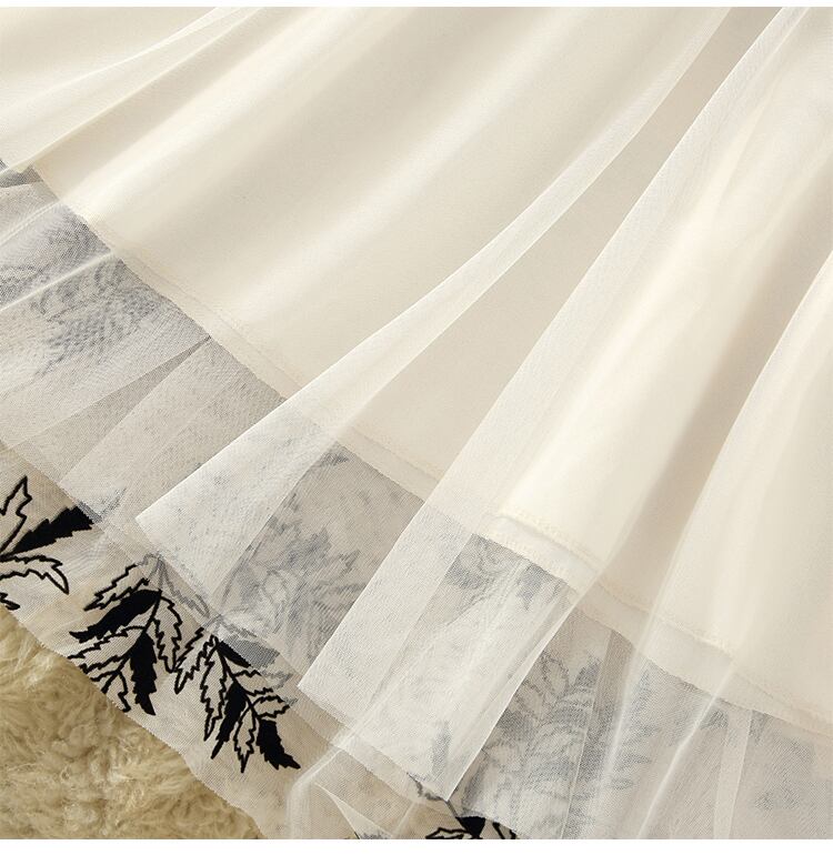 【dress】上品な質感!気質満点レトロシンプルフランス風秋冬偽二つ切り替えワンピース G3178