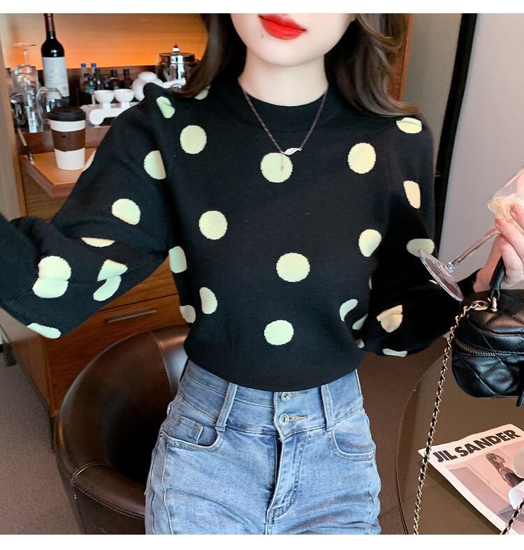 【tops】ドット柄ニットセーターG17322