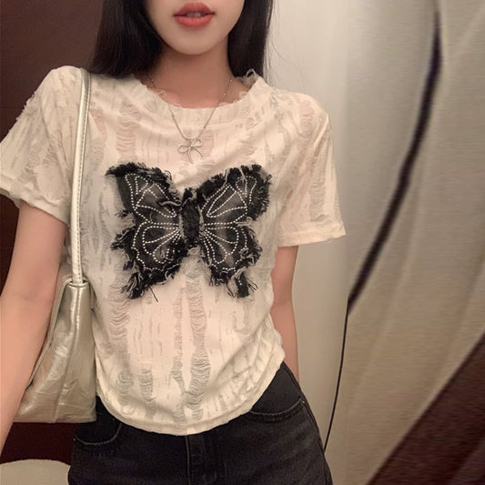 【tops】デザインリボンTシャツG21552