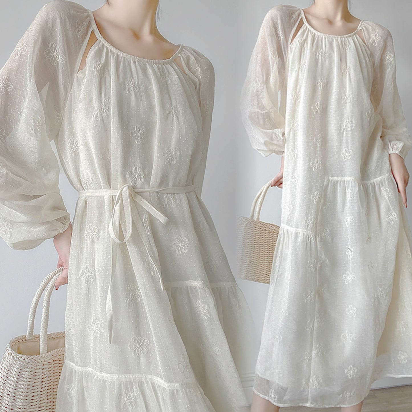 【dress】フラワー刺繍ワンピース　N2988
