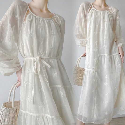 【dress】フラワー刺繍ワンピース　N2988