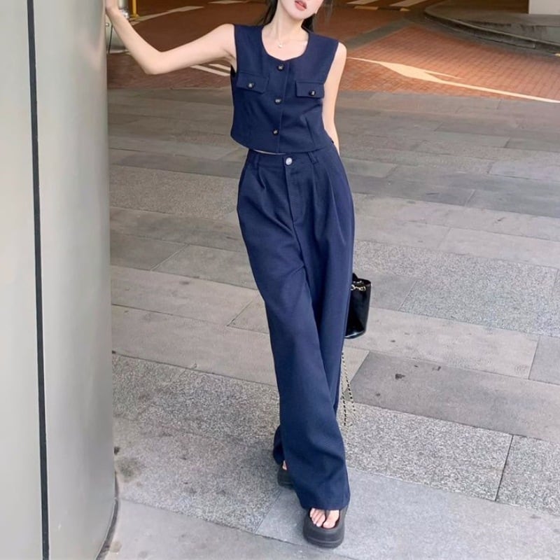 【set】タンクトップ+ガウチョパンツ2点セットF7278