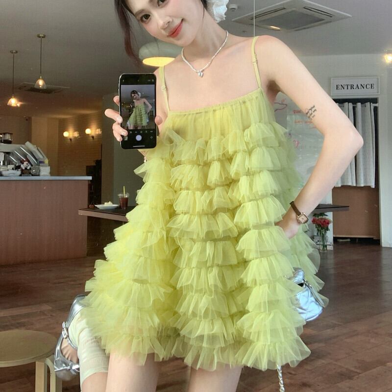 【dress】チュールコンビキャミワンピース　M29848