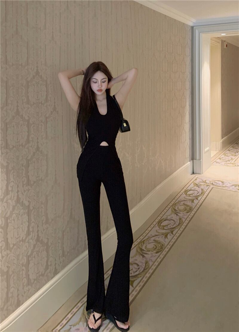 【set】スリットキャミソール+ラッパズボン２点セットG21282