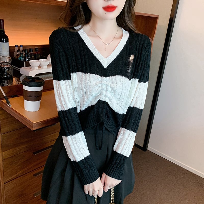 【tops】カットワークニットセーター　M25768